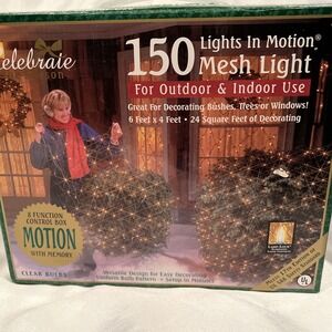 Vintage - Mesh Motion‎ Lights Clear Bulb 8 Function Christmas Lights 150 Lights